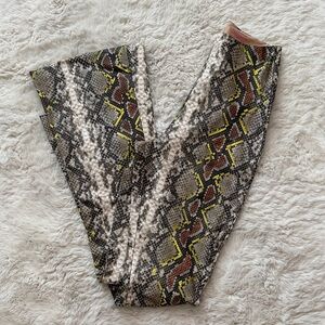 Commando Faux leather Snake Print flare Leggings